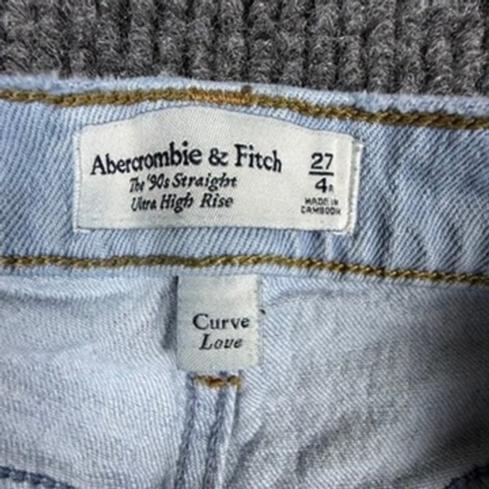 Abercrombie&Fitch Curve Love 90s Straight Ultra High Rise Jean Light Wash 27/4R - Picture 5 of 13